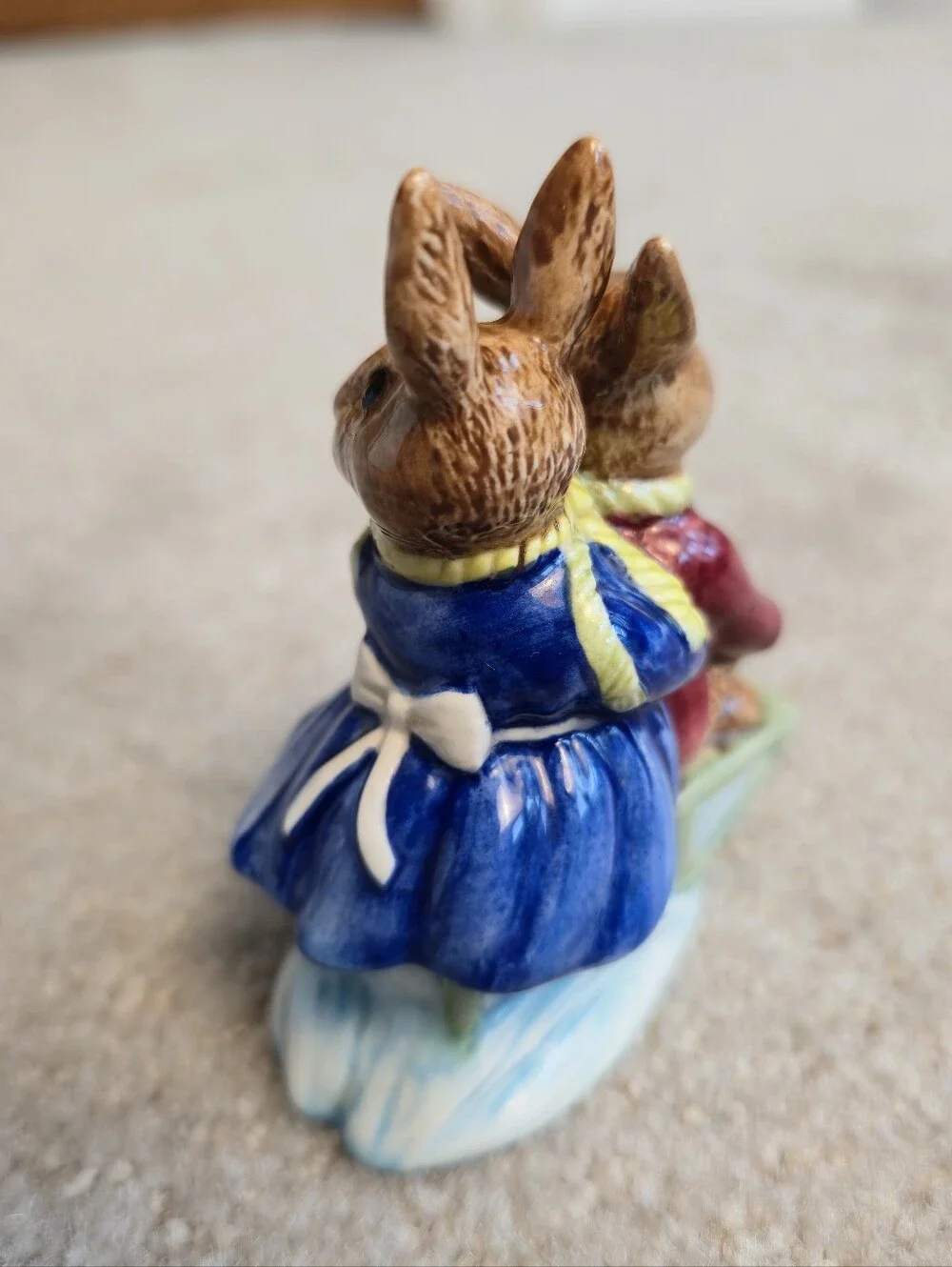Sleigh Ride Billie & Buntie Bunnykins 1972 Royal Doulton Bunnykins  MINT Q1 DB4